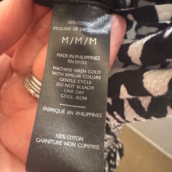 Natori Chibana A-Line Dress. Black & White. Medium. Excellent Condition. - Picture 5 of 8